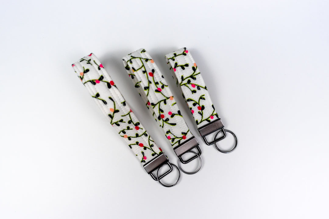Keychains - Black Floral Ivy