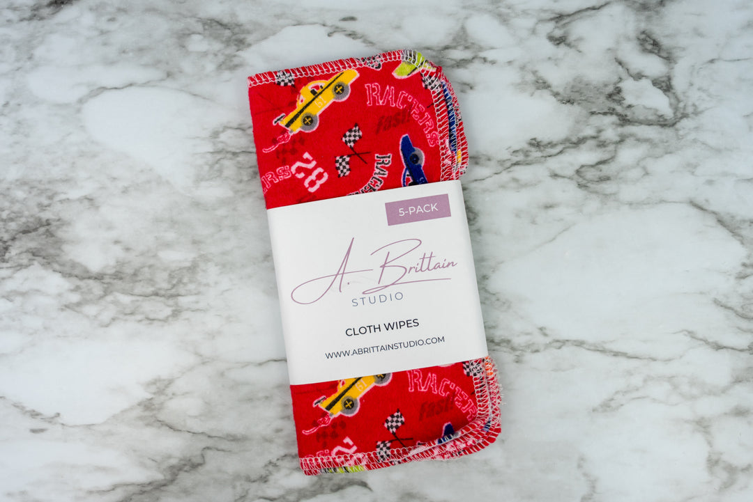 Reusable Cloth Wipes - Red Racer