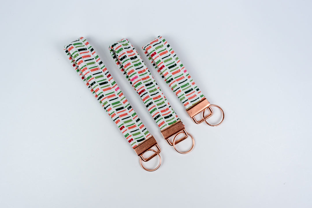 Keychains - Green & Pink Dashes