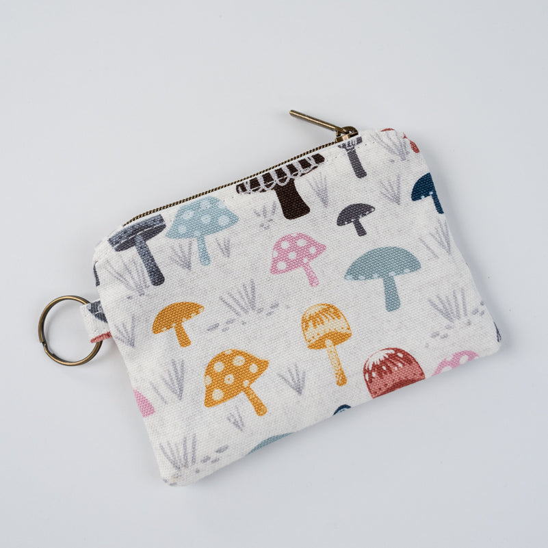 Mini Zipper Pouch - Mushrooms