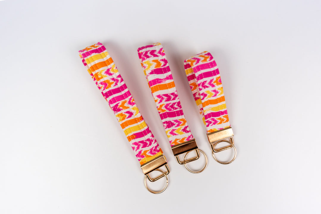 Keychains - Pink & Orange Striped