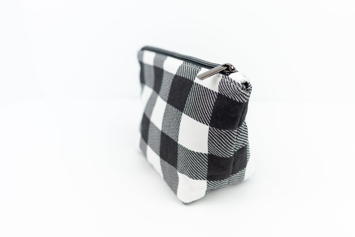 Flawed - Small Black & White Buffalo Check  Wedge Bag