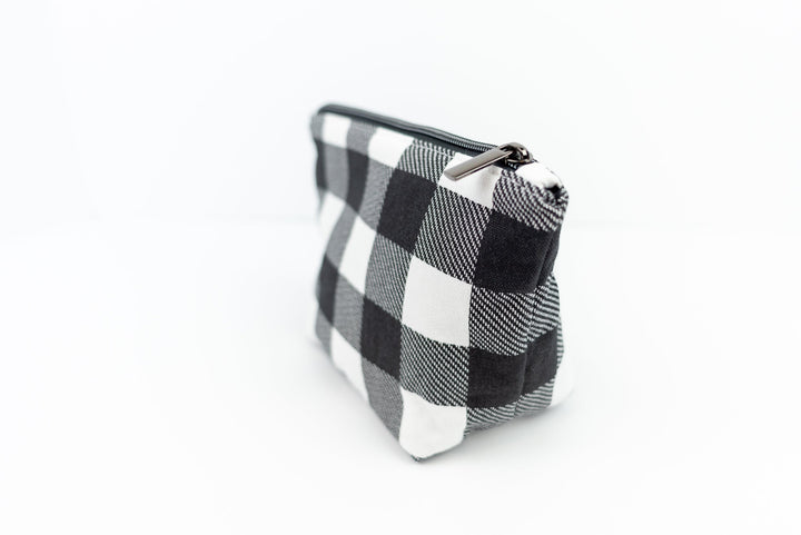 Flawed - Medium Wedge Bag Black & White Buffalo Check