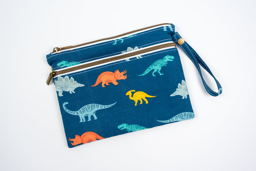 Small Deluxe Wet/Dry Bag - Blue Dinosaur