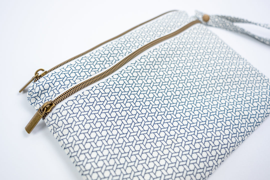 Small Deluxe Wet/Dry Bag - Blue Geometric