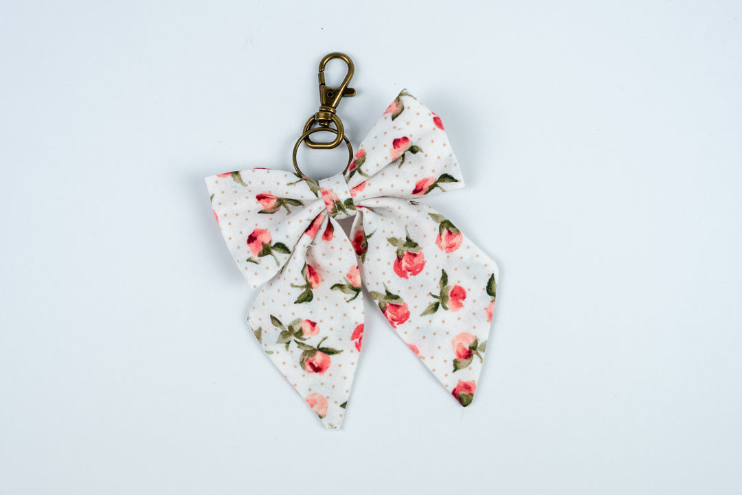 Floral keychain bow on a white background
