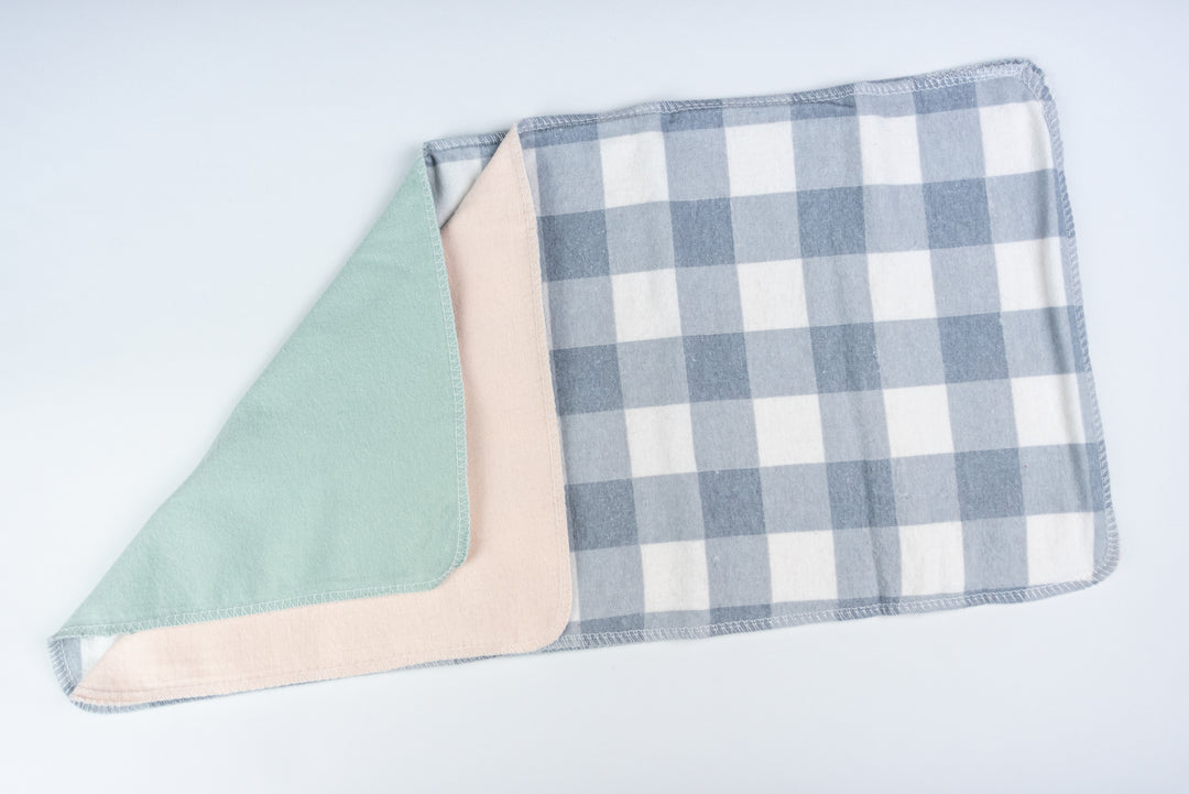 Burp Cloths - Gray Gingham