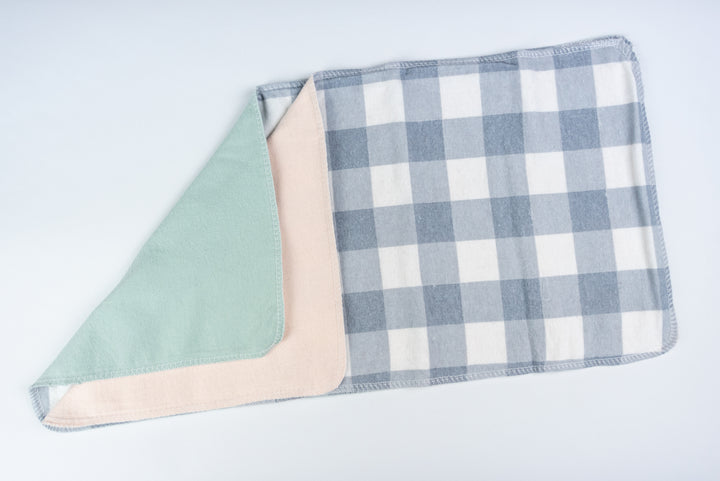 Burp Cloths - Gray Gingham