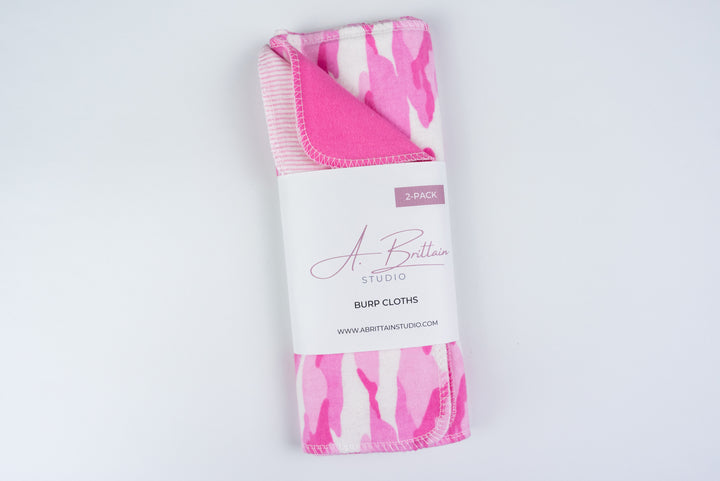 Burp Cloths - Pink Camo