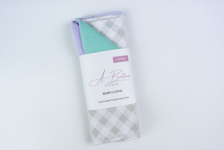 Burp Cloths - Grey Checkers
