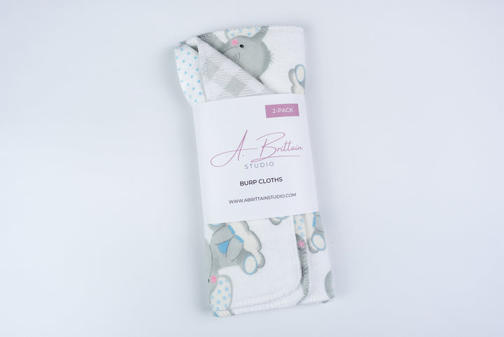 Burp Cloths - Baby Elephants