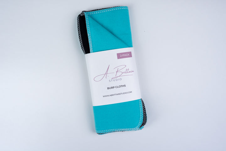 Burp Cloths - Black & Blue