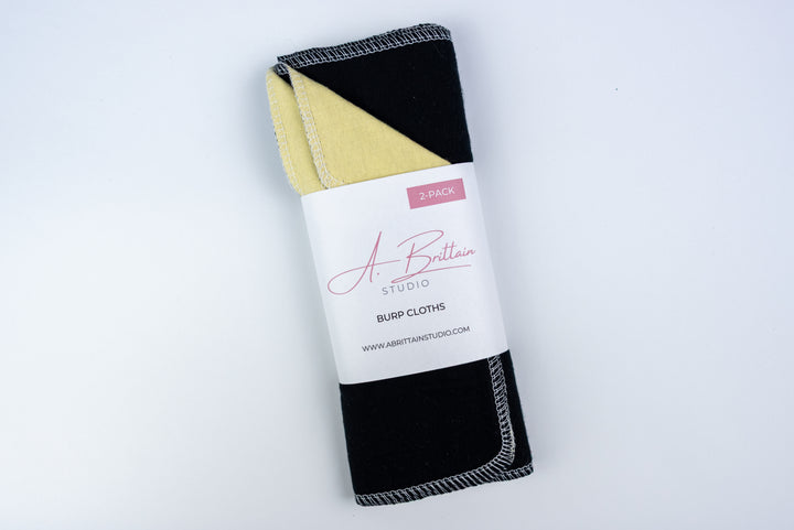Burp Cloths - Black and Yellow