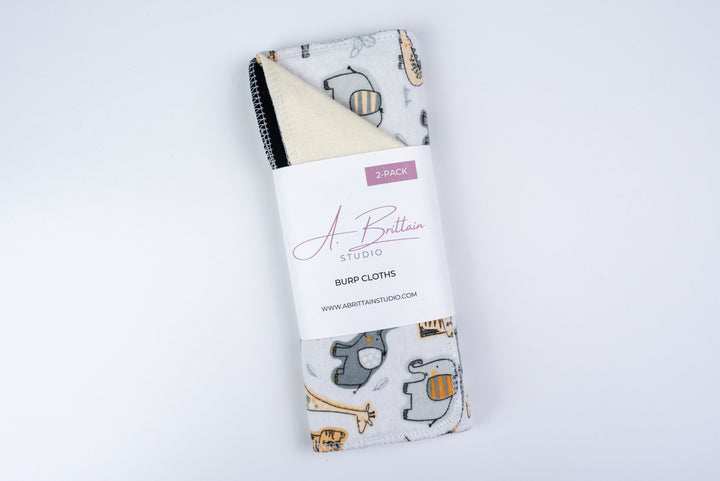 Burp Cloths - Neutral Safari