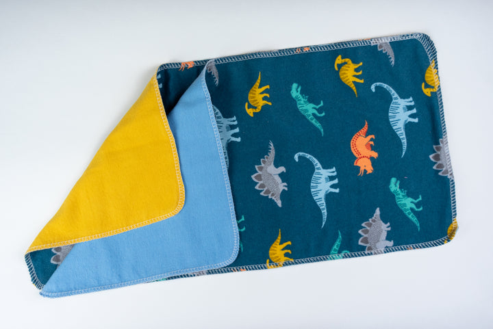 Burp Cloths - Blue Dinosaurs
