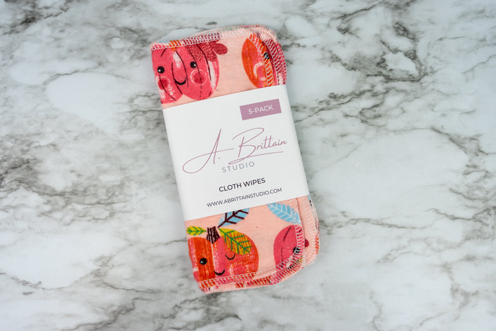 Reusable Cloth Wipes - Happy Pumpkins