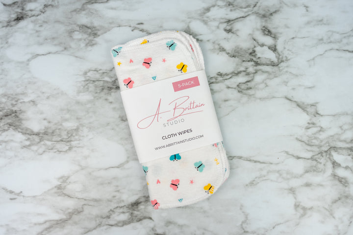 Reusable Cloth Wipes - Baby Butterflies