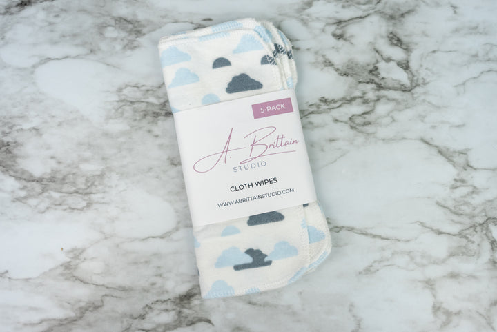 Reusable Cloth Wipes - Clouds