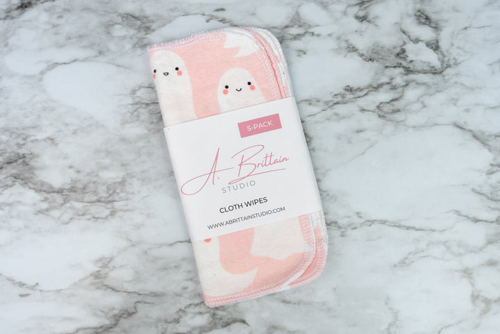 Reusable Cloth Wipes - Pinky Boo