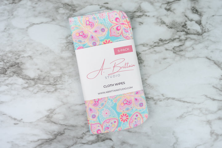 Reusable Cloth Wipes - Butterflies