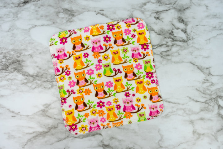 Reusable Cloth Wipes - Owls