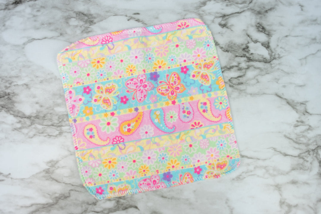 Reusable Cloth Wipes - Butterfly Stripe