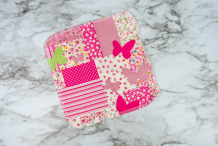 Reusable Cloth Wipes - Butterfly Patchwork
