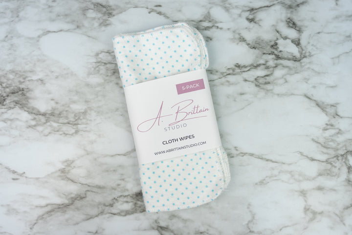 Reusable Cloth Wipes - Blue Dot