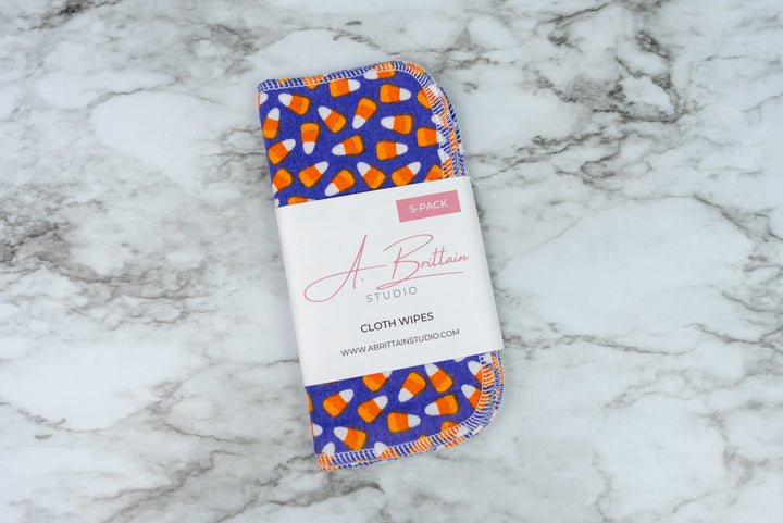 Reusable Cloth Wipes - Candy Corn