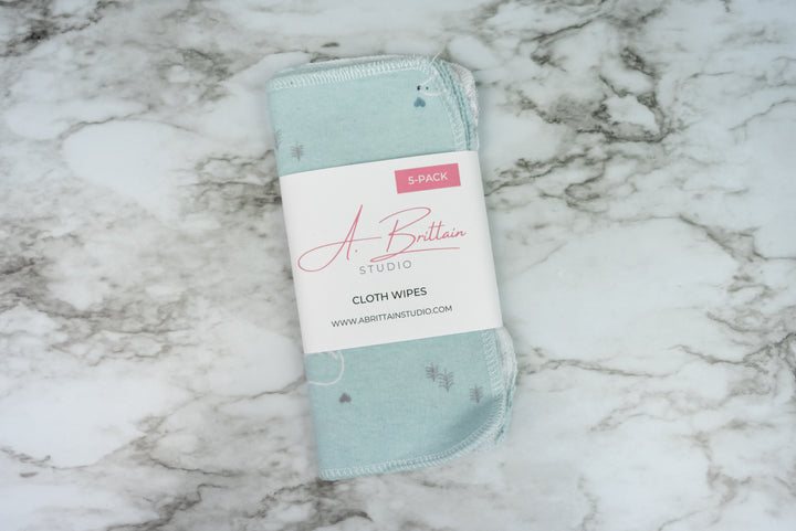 Reusable Cloth Wipes - Blue Polar Bears