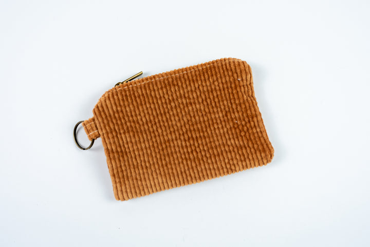 Mini Zipper Pouch - Brown Corduroy