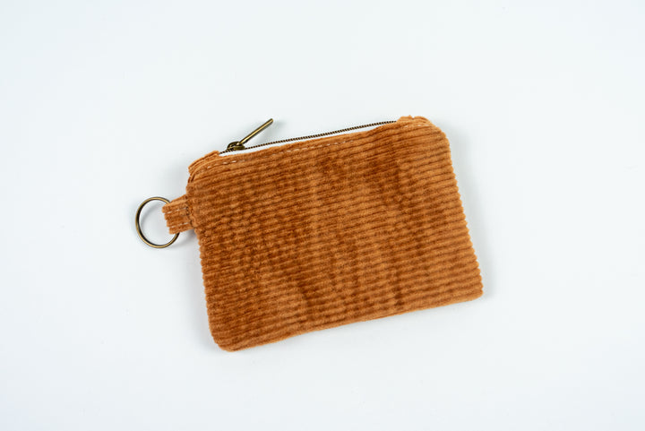 Mini Zipper Pouch - Brown Corduroy