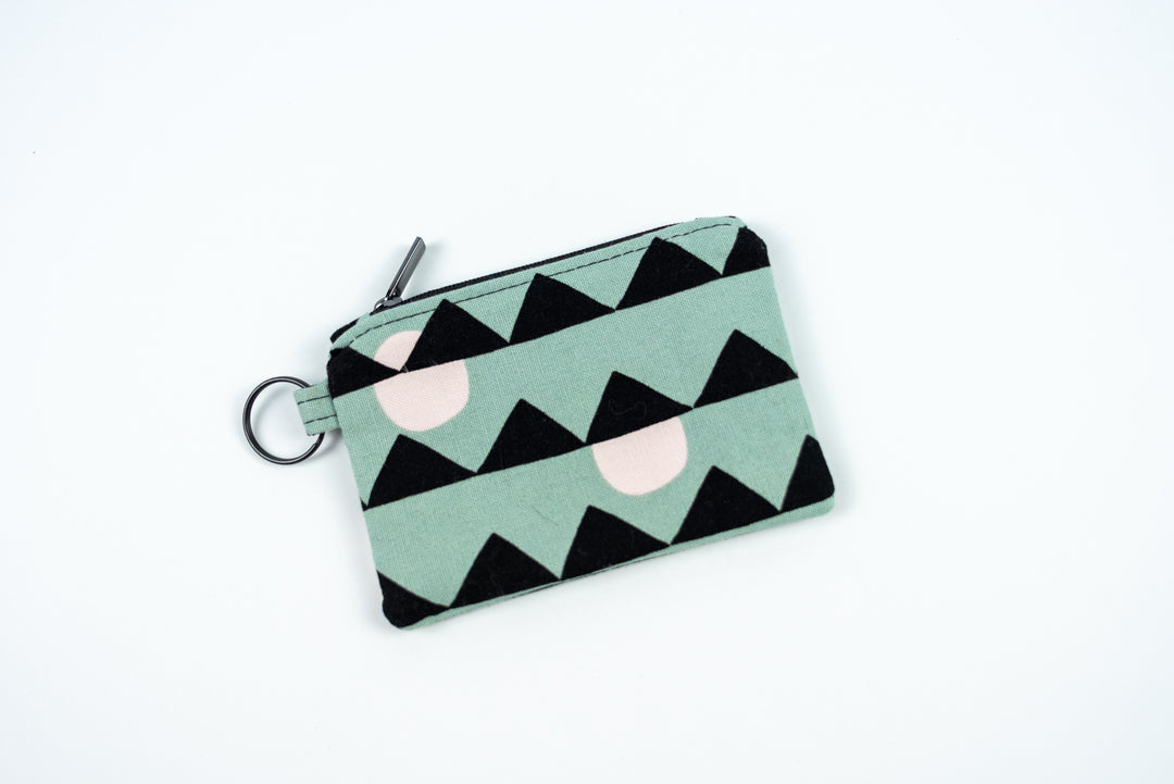 Mini Zipper Pouch - Teal Mountains