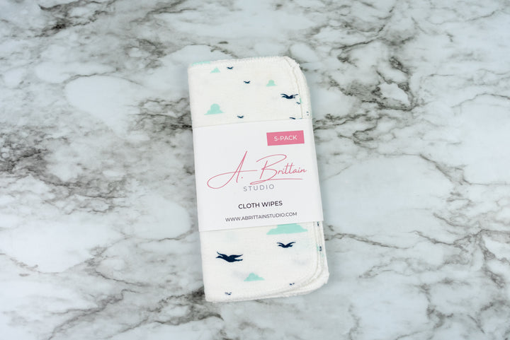 Reusable Cloth Wipes - Birds