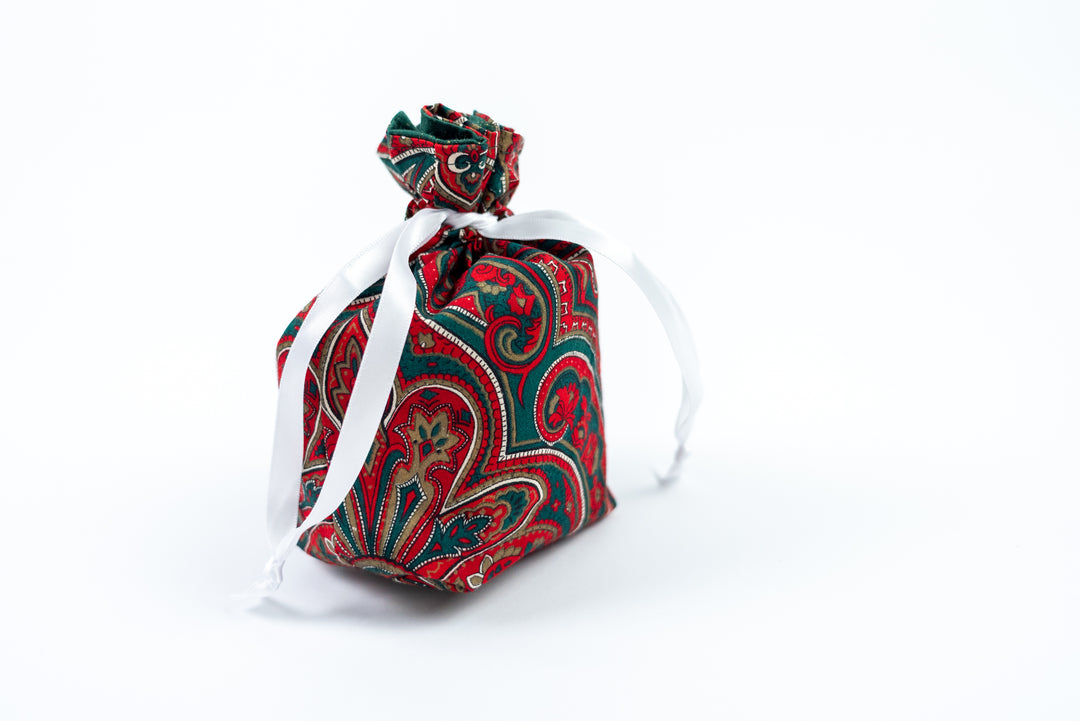 Reusable Fabric Gift Bags - Christmas Paisley