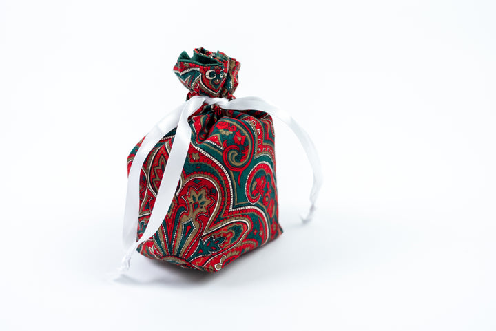 Reusable Fabric Gift Bags - Christmas Paisley