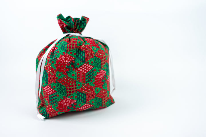 Reusable Fabric Gift Bags - Christmas Patchwork