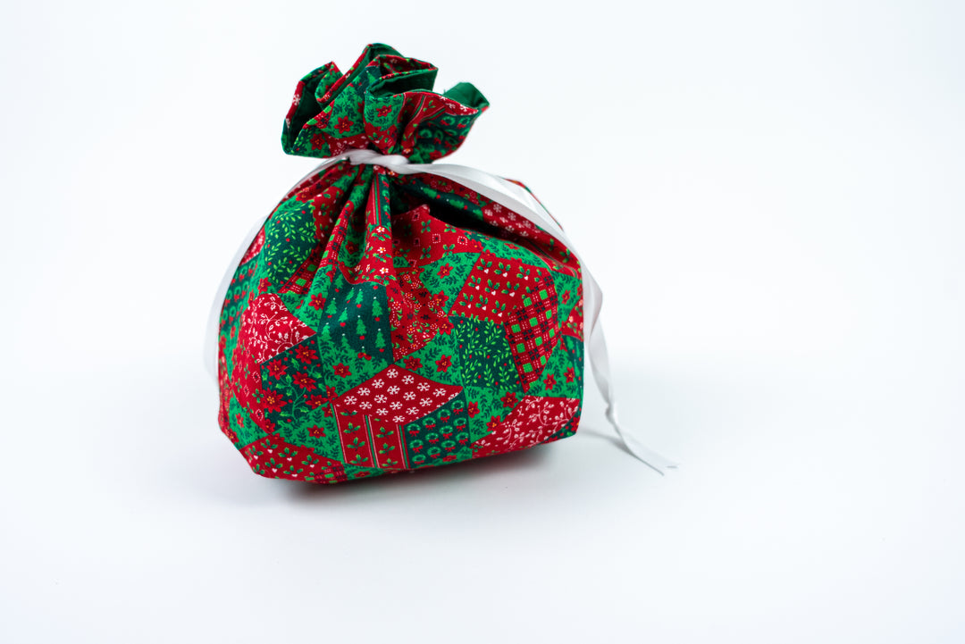 Reusable Fabric Gift Bags - Christmas Patchwork
