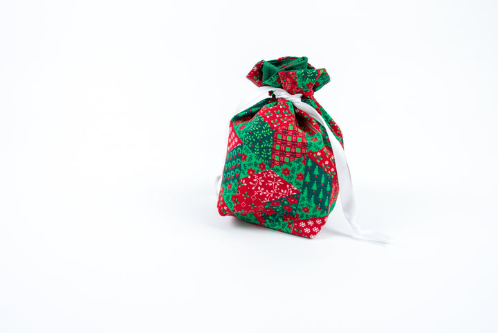 Reusable Fabric Gift Bags - Christmas Patchwork