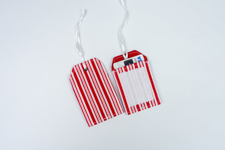 Reusable Gift Tag - Red & White Stripe