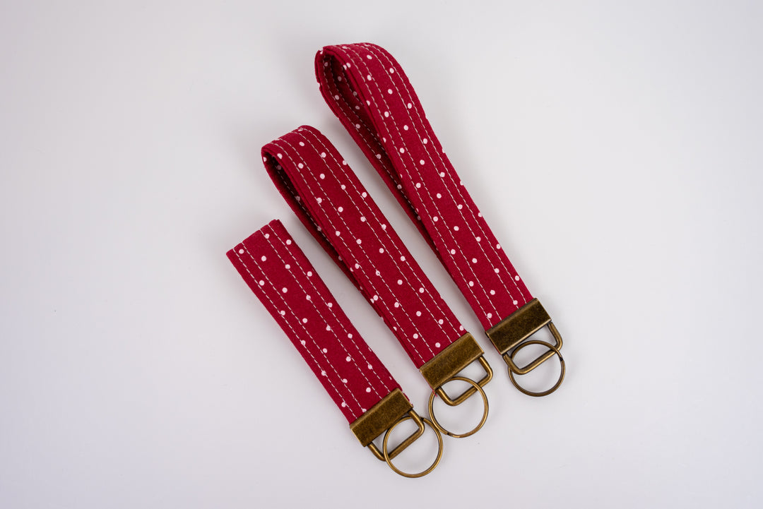 Keychains - Red & White Dots