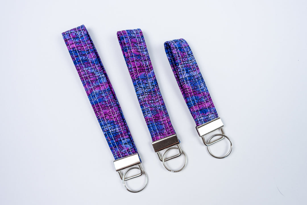 Keychains - Purple with Black Squiggles
