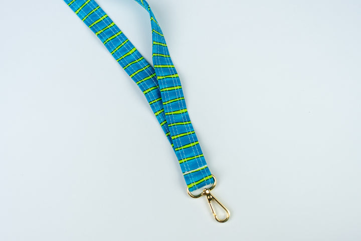Lanyard - Blue & Green Stripe