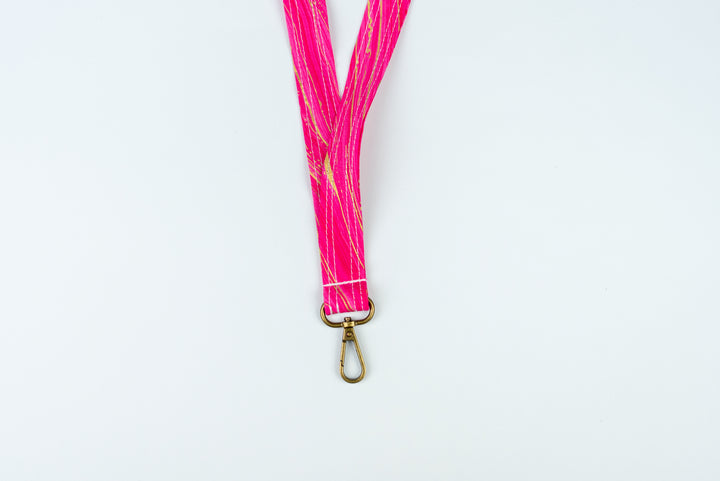 Lanyard - Pink & Gold Swirl