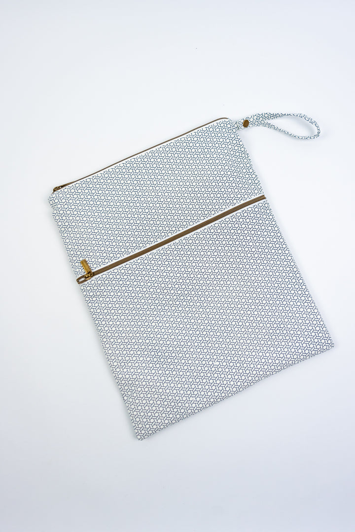 Large Blue Geometric Deluxe Wet/Dry Bag