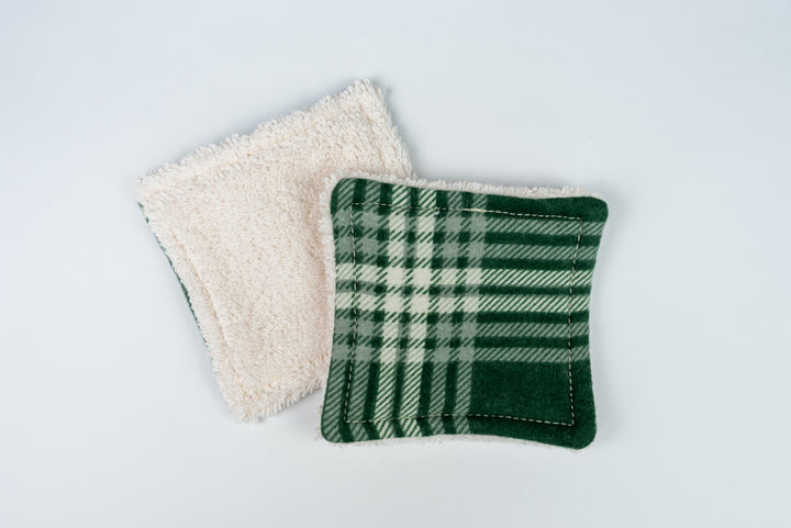 Reusable Makeup Wipes - Green Plaid