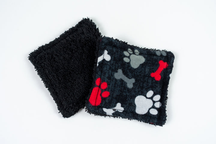 Reusable Makeup Wipes - Red Paw Prints