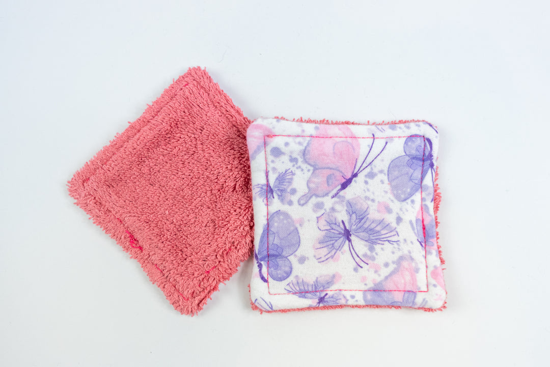 Reusable Makeup Wipes - Pink & Purple Butterflies