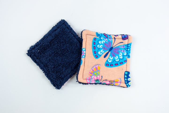 Reusable Makeup Wipes - Pink Butterflies