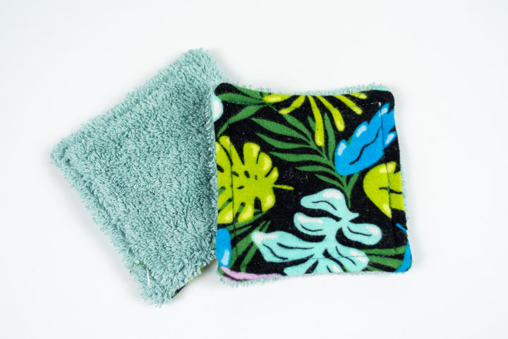 Reusable Makeup Wipes - Black Tropical